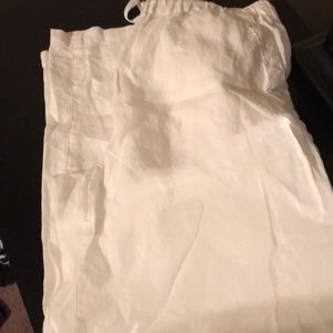White linen pants